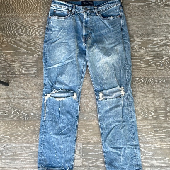 Abercrombie & Fitch Ripped Straight Jeans 33x32 - Picture 1 of 6